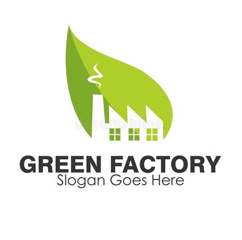 Green Factory Logo Design Concept Stock Illustration - Illustration of ...