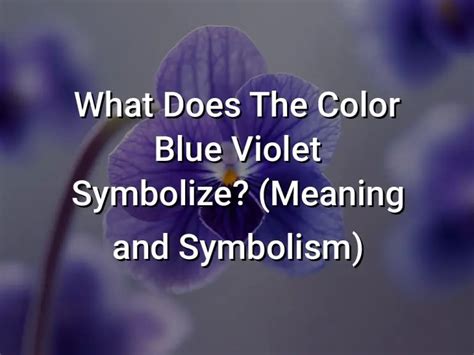 What Does The Color Blue Violet Symbolize (Meaning and Symbolism ...