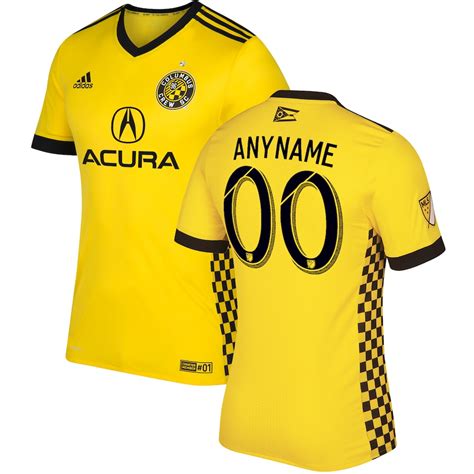 adidas Columbus Crew SC Yellow 2017/18 Primary Authentic Custom Jersey