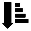 Free Download Sort descending interface down arrow symbol with horizontal text lines Icon ...