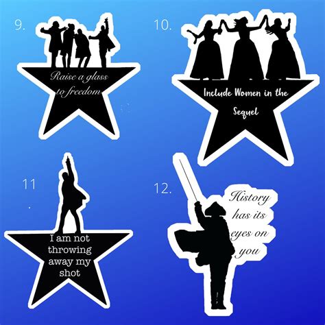 Hamilton Musical Stickers Alexander Hamilton Stickers - Etsy