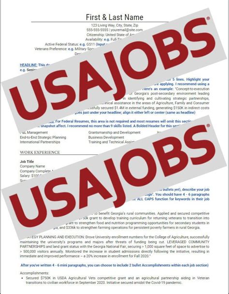 Usajobs Resume Template Federal Resume Government & Military Transition ...