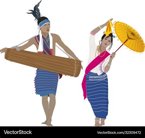 Hornbill festival - nagaland tribal dance Vector Image