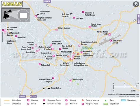 Amman Map | Map of Amman City, Jordan