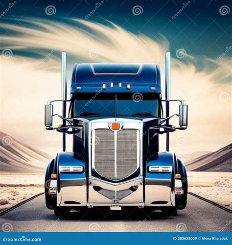 Massive Semi-truck with Chrome Details Stock Illustration ...