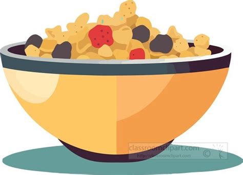 Breakfast Clipart-bowl of cereal with fruit on top