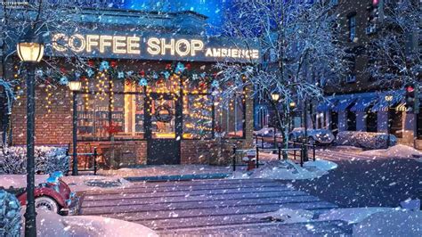 Snow Night Jazz with Winter Coffee Shop Ambience with Relaxing Jazz Music For Sleep, Work, Study ...