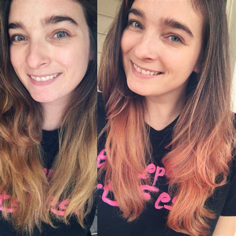 Rose gold with Overtone pastel red go deep #beforeandafter | Red hair ...