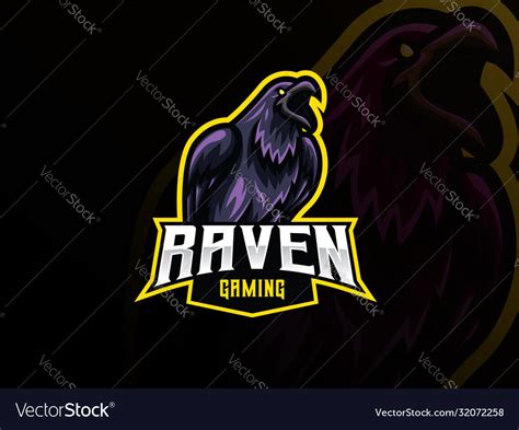 Raven mascot sport logo design Royalty Free Vector Image