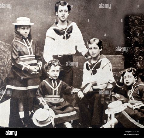 Photograph of the children of King Edward VII (1841-1910). (Standing ...