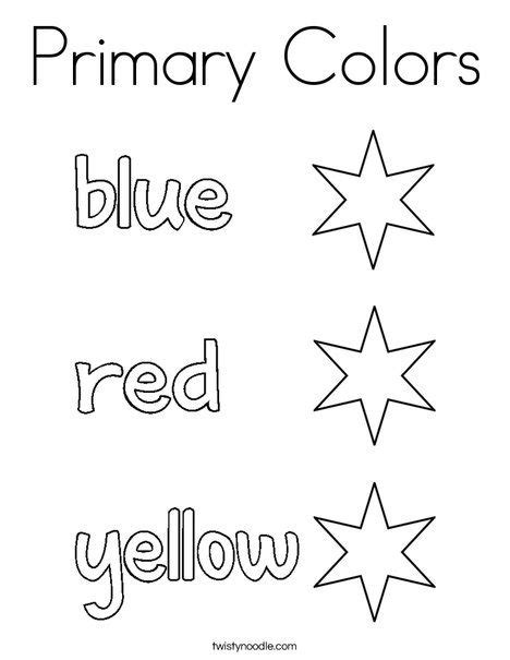 Primary Colors Coloring Page - Twisty Noodle | Color worksheets for preschool, Primary colors ...