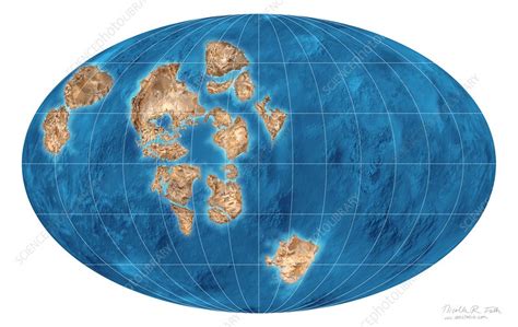 Rodinia supercontinent, illustration - Stock Image - C037/4854 ...