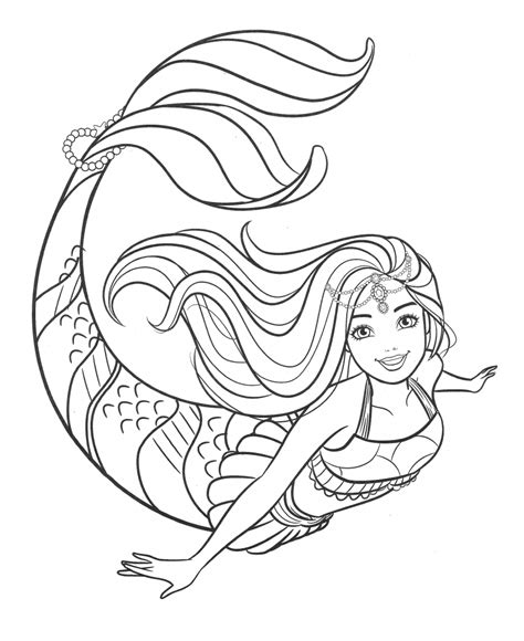 Beautiful mermaid Barbie coloring pages - YouLoveIt.com