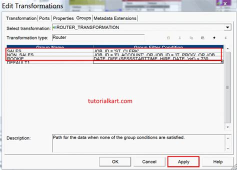 Router Transformation in Informatica - Multiple targets - TutorialKart