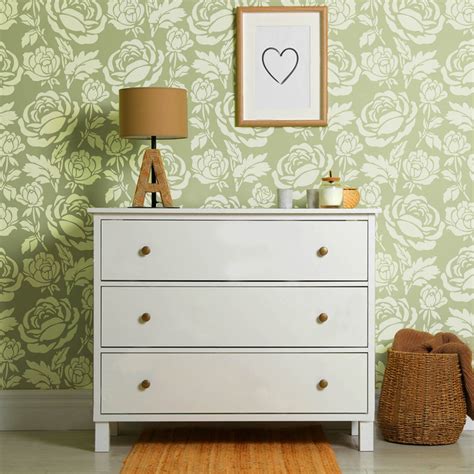 Rose Wall Stencil-seamless Repetitive Allover Pattern Stencil-diy ...