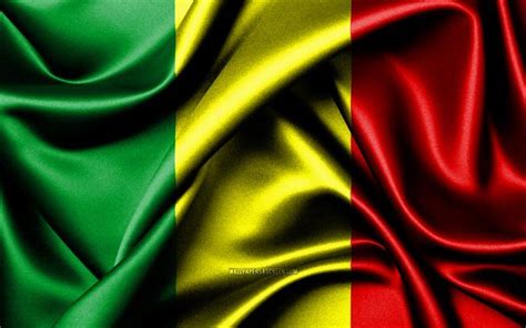 Malian flag, 4K, African countries, fabric flags, Day of Mali, flag of ...