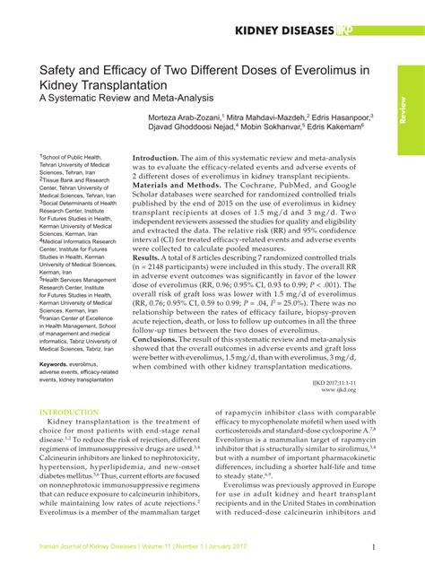 (PDF) KIDNEY DISEASES Safety and Efficacy of Two Different Doses of ...