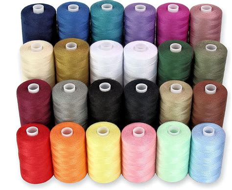 Sewing Thread - 24 Polyester Threads for Hand Stitching, Quilting & Sewing Machine - Set of 1000 ...