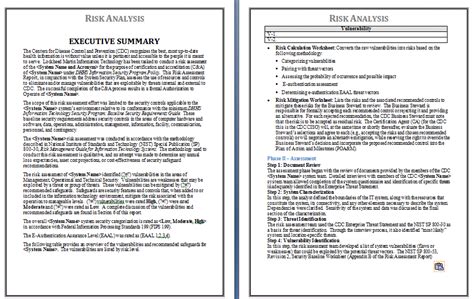 Risk Assessment Report Template | Free Report Templates