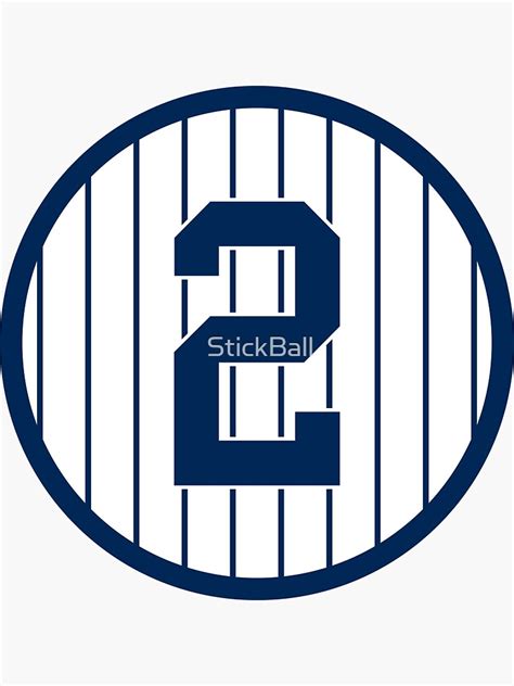 "Derek Jeter #2 Jersey Number" Sticker for Sale by StickBall | Redbubble