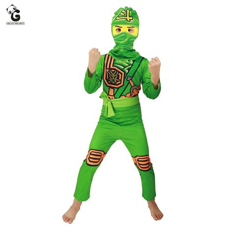 Boys Ninjago Costume Kids Cosplay Jumpsuits Ninja Costumes Halloween ...