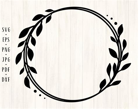 Leaves Frame Svg Laurel Wreath Svg Wedding Frame Svg Botanical Frame Svg Laurel Frame Svg Floral ...