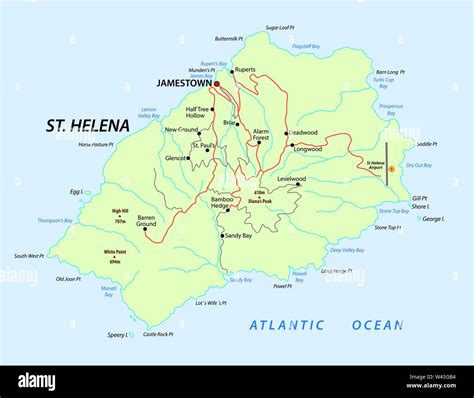 Map of british island St Helena in the Atlantic Ocean Stock Vector ...