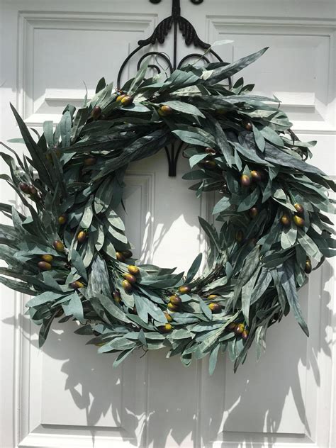 OLIVE LEAF WREATH ~ Olive Wreath ~ Faux Olive Wreath ~ Greenery Wreath ...