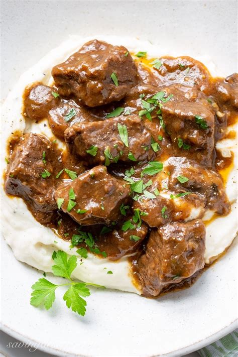 Beef Tips and mushroom onion gravy-3 - Saving Room for Dessert