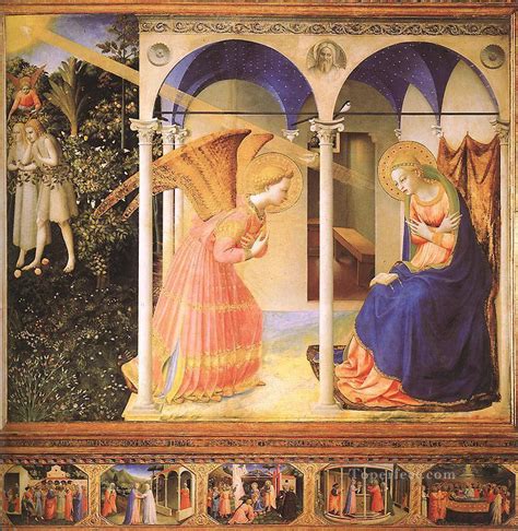 The Annunciation Renaissance Fra Angelico Painting in Oil for Sale