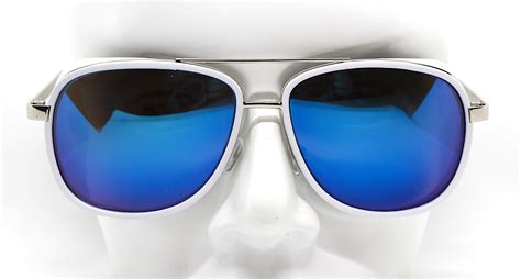 Occhiali da sole uomo aviatore pilota quadrato argento bianco blu, Aviator pilot square ...