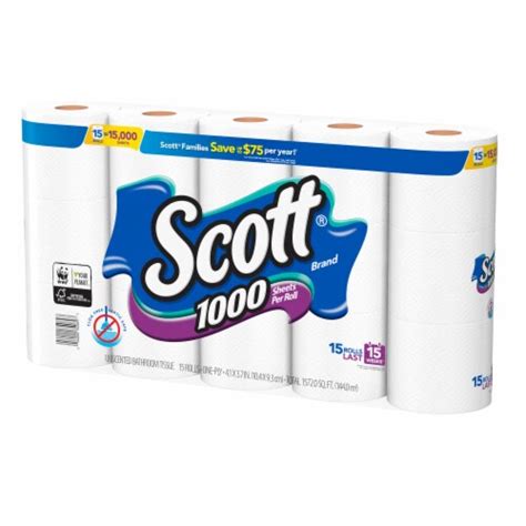 Scott 1000 Sheets Per Roll Unscented Bath Tissue, 15 rolls - Kroger