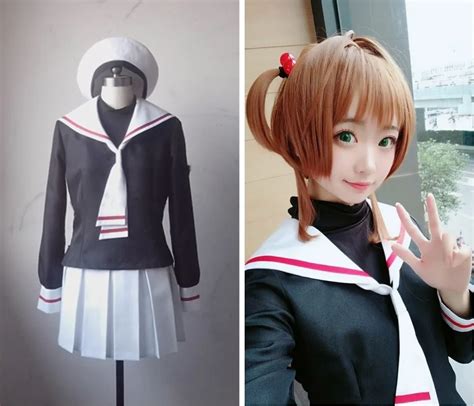 New Anime Cardcaptor Sakura Kinomoto Sakura Cosplay Costume School ...