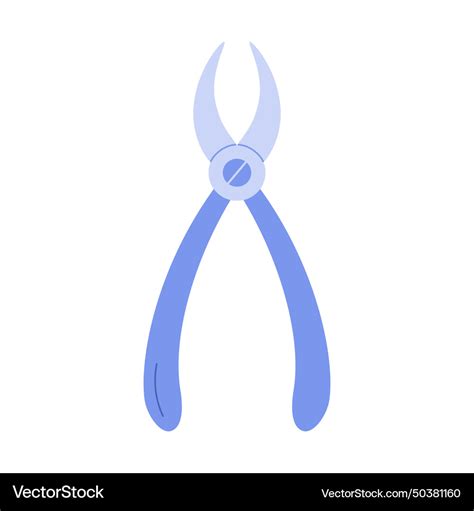 Dental pliers for rotten tooth extraction Vector Image