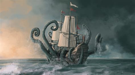 ArtStation - PBS Digital - Monstrum Episode 5 "Kraken attacks ship"