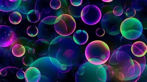 A colorful bubble wallpaper with a black background and a rainbow of bubbles. | Premium AI ...