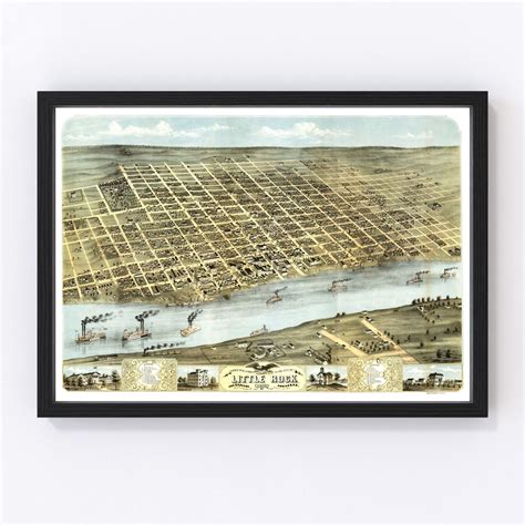 Vintage Map of Little Rock, Arkansas 1871 by Ted's Vintage Art