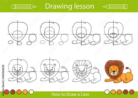 Draw step by step lesson for kids. Kids drawing tutorial. Coloring ...