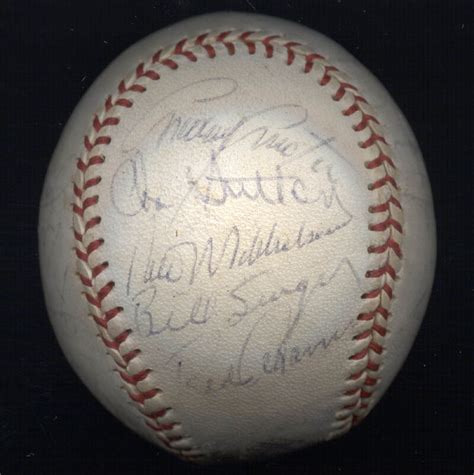 The Los Angeles Dodgers - Autographed Signed Baseball Circa 1969 with ...