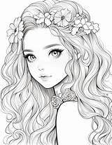 Flower Girl Coloring Page  Manga coloring Book Fairy pages sketch template