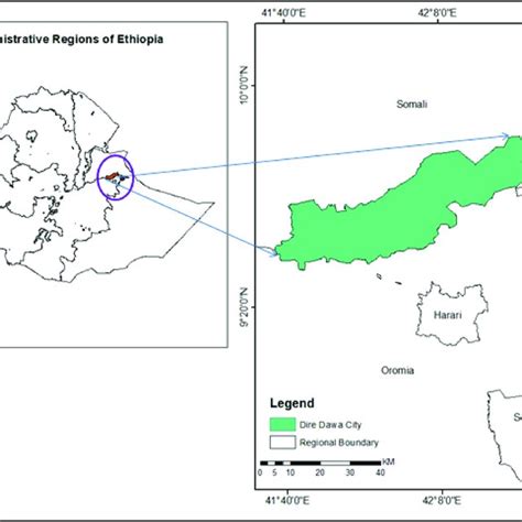 Map of the study area; Dire Dawa city administration. | Download ...