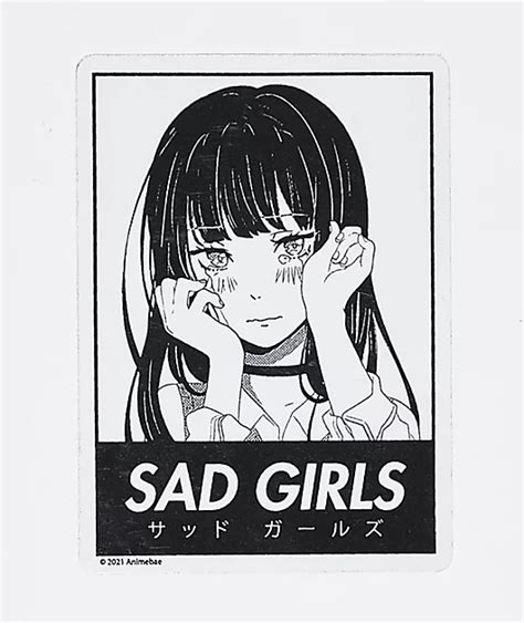 Animebae Sad Girls Choker Sticker