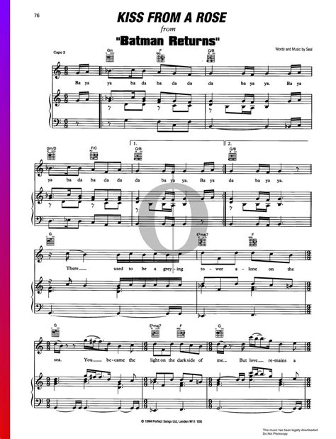 Kiss From A Rose (Seal) Piano Sheet Music - OKTAV