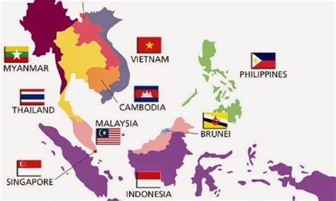 Peta ASEAN (Asia Tenggara) Lengkap dengan Negaranya - Sahabatnesia