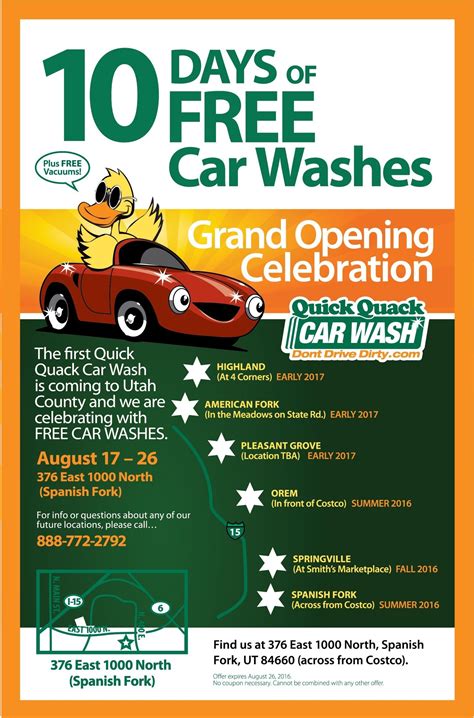 Quick Quack Car Wash Celebrates Grand Opening Of The First Of Ten Utah County Locations With Ten ...