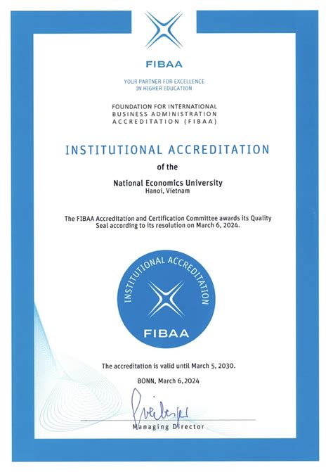 FIBAA officially recognizes and grants certificates of educational facility quality standards to ...