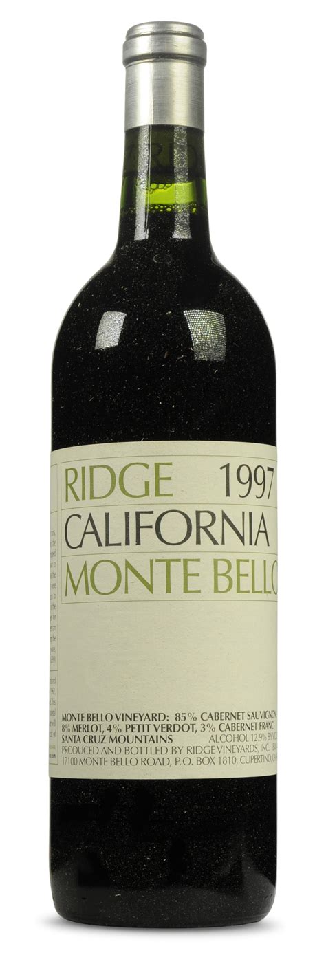 Ridge Vineyards, Monte Bello Cabernet Sauvignon 1997, Santa Cruz | Christie’s