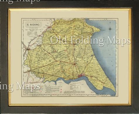 Antique County Map of Yorkshire East Riding circa 1884