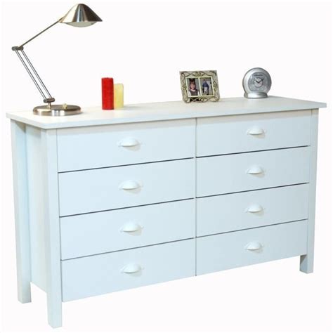 8-Drawer Lowboy Dresser in White - 3117-11WH