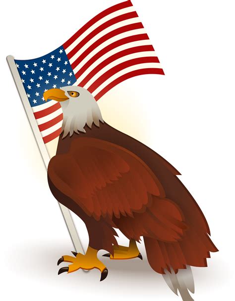 Bald Of The Clip Art - Transparent Eagle American Flag - Png Download ...